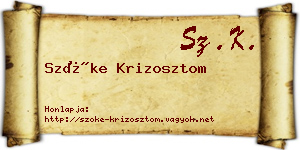 Szőke Krizosztom névjegykártya